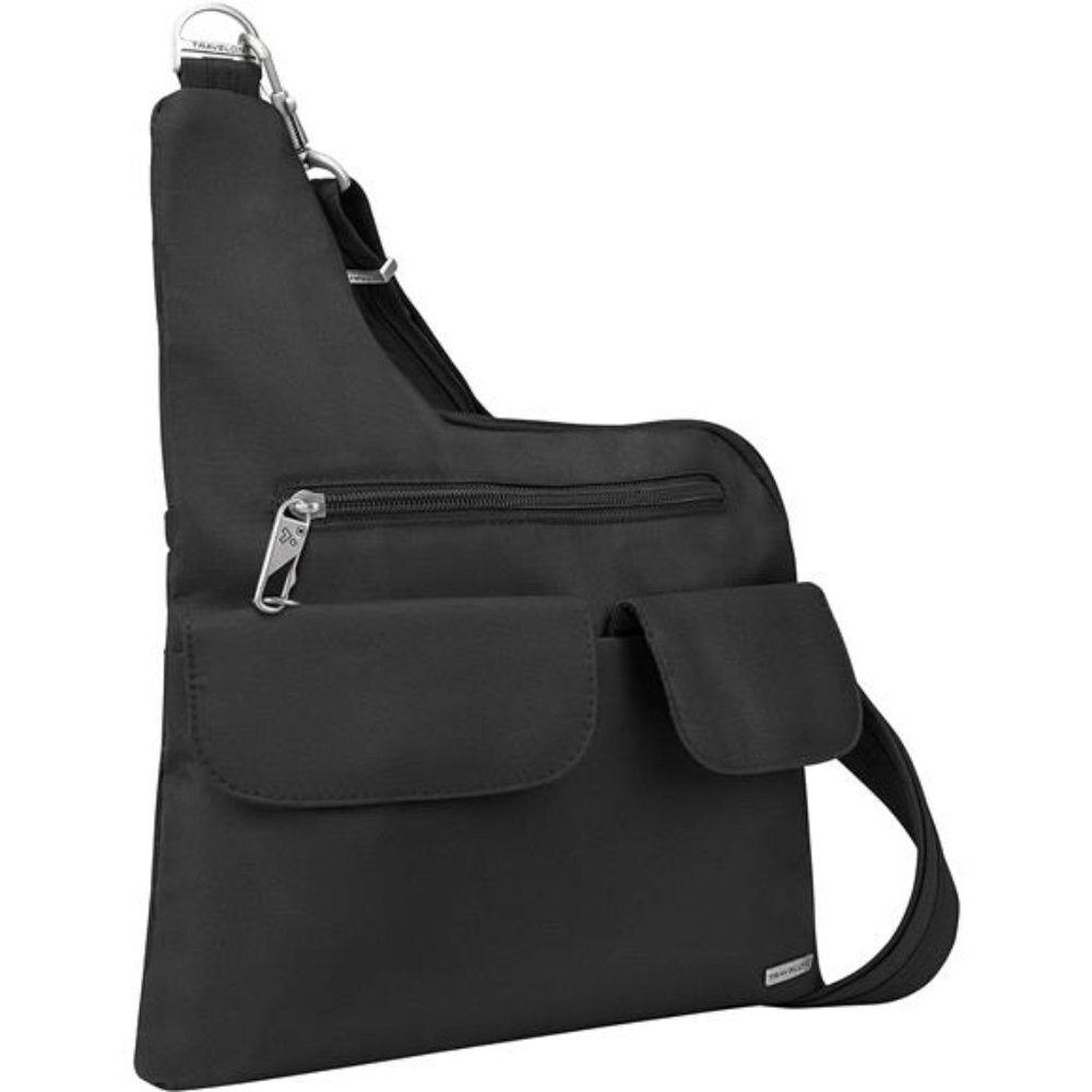 Anti-Theft Cross-Body Bag, Black, One Size